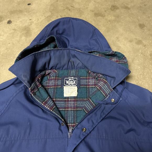 Ladies Woolrich Full Zip Hooded Coat Field Jacket Size Large 8202 Flannel Lined - Picture 3 of 12